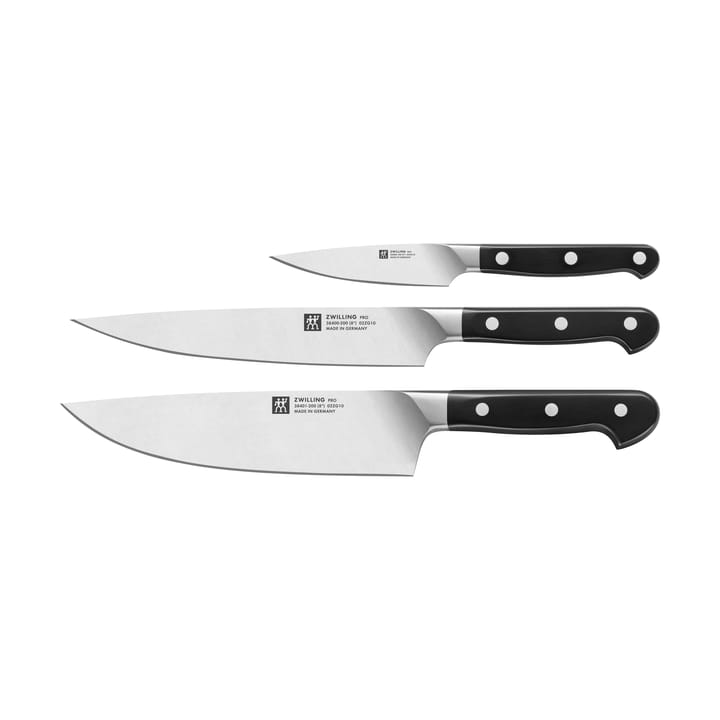 Zwilling Pro veitsisetti 3 osaa - Musta-ruostumaton teräs - Zwilling