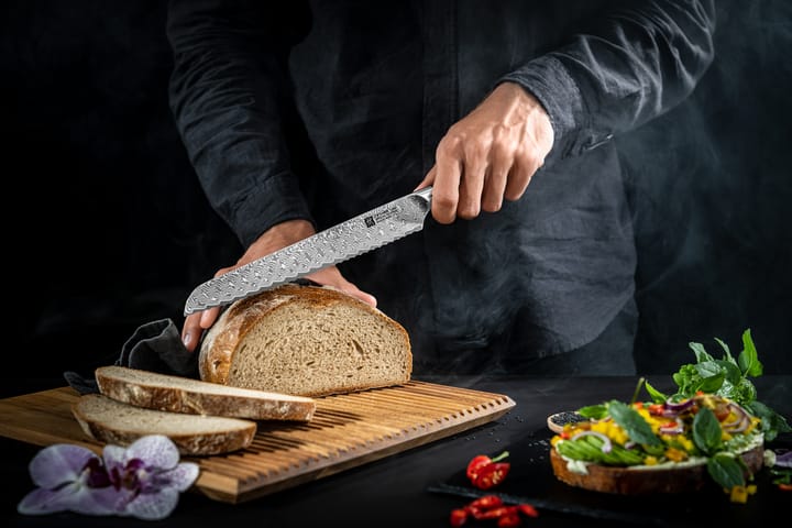 Zwilling Tanrei leipäveitsi 23 cm, Damaskus-musta Zwilling